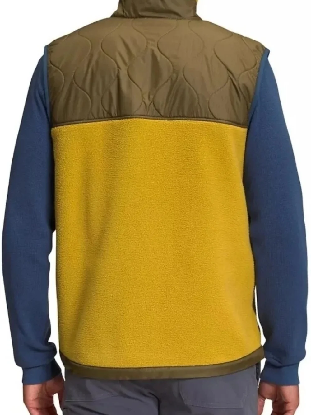 THE NORTH FACEMen's Royal Arch Full Zip Fleece Vest Size L Color Mineral Gold